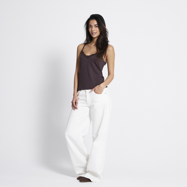 Lace singlet "Josie" Brown